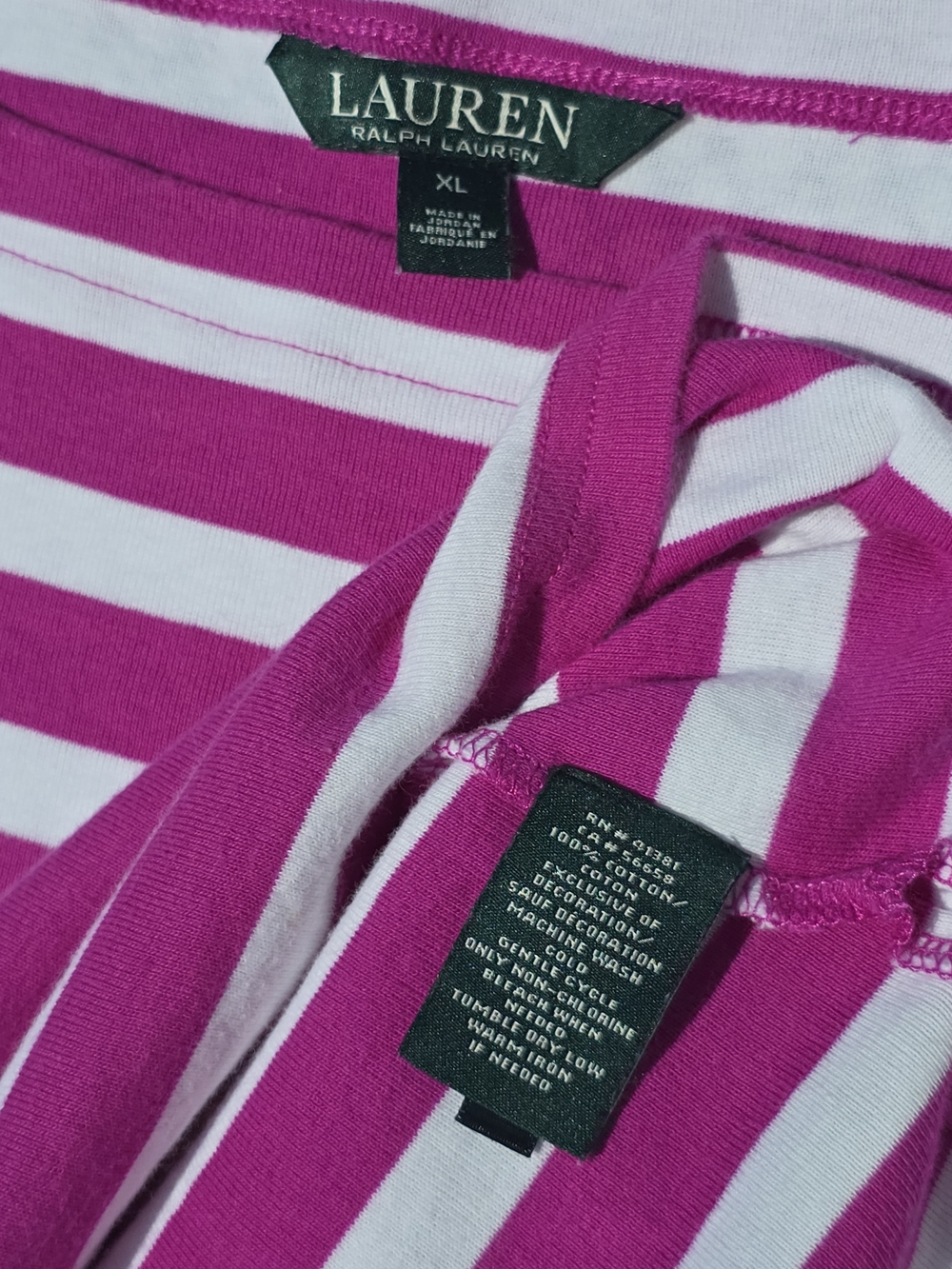 Ralph Lauren Pink and White Striped Boatneck Top - Picture 6 of 7